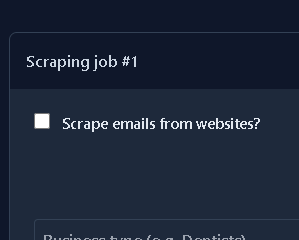 Email scraping option