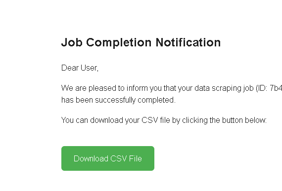 Email results delivery