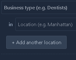 Business type selection